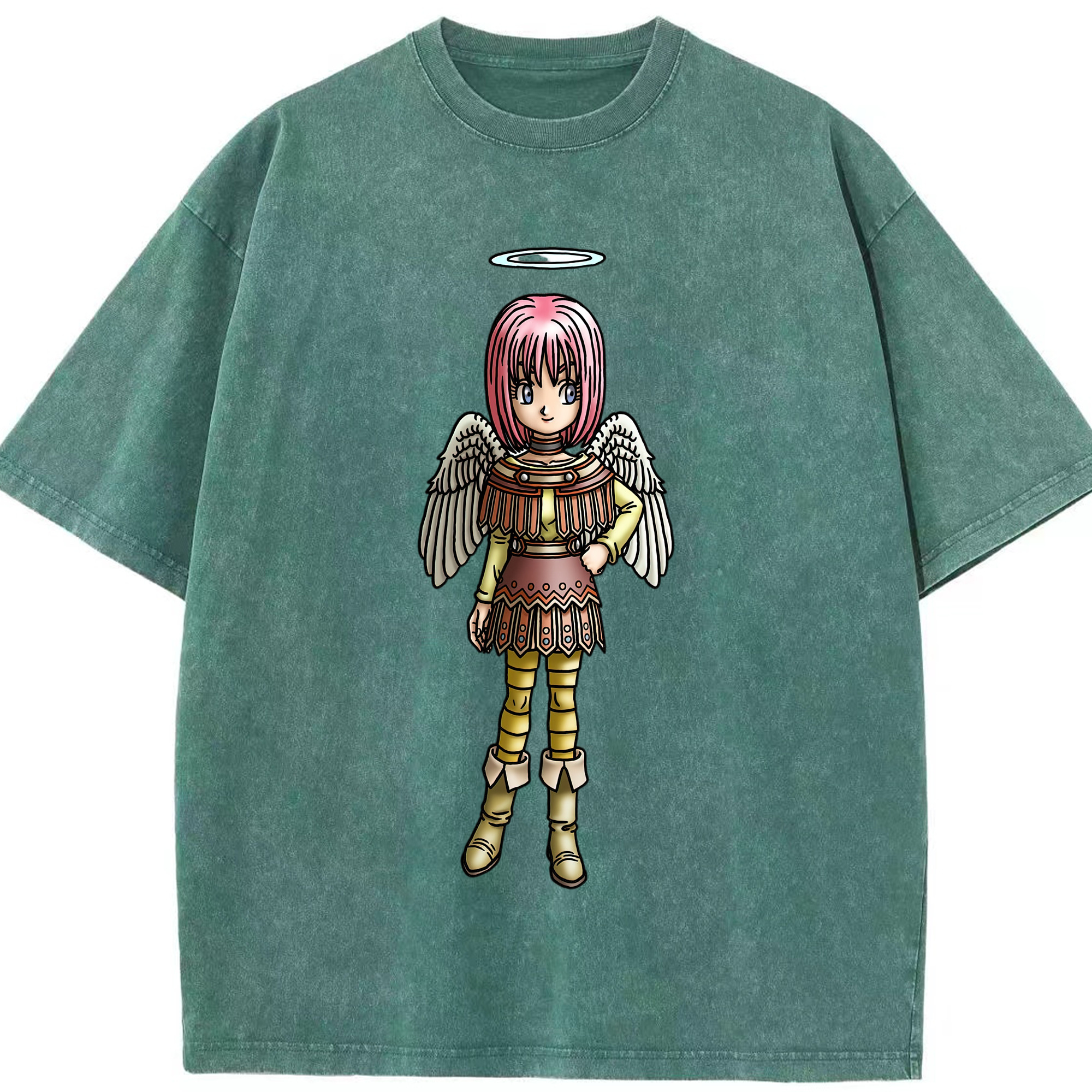 （画像用） ドラゴンクエスト Doragon Kuesuto Dragon Quest 綿100% ヴィンテージ風 半袖Tシャツ（フロントプリント）